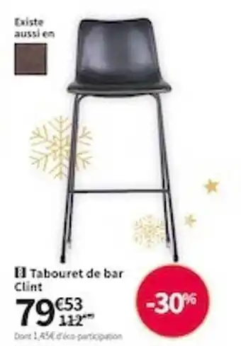 Conforama Tabouret de bar clint offre