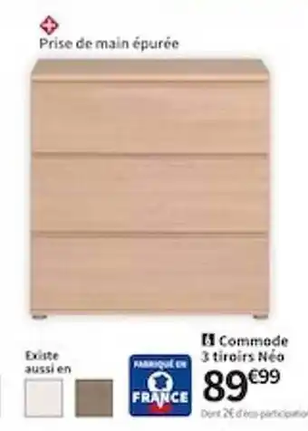 Conforama Commode 3 tiroirs néo offre