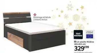 Conforama Lit adulte médina 140 x 190 cm offre