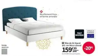 Conforama Tête de lit njord 165 cm bleu canard offre