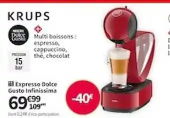 Conforama Expresso dolce gusto infinissima krups offre