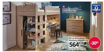 Conforama Lit mezzanine montana 90 x 200 cm offre