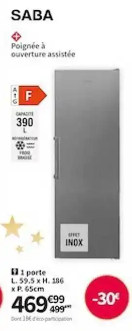 Conforama 1 porte l.59.5 x h.186 x p.65 cm saba offre