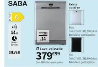 Conforama Lave-vaisselle saba offre