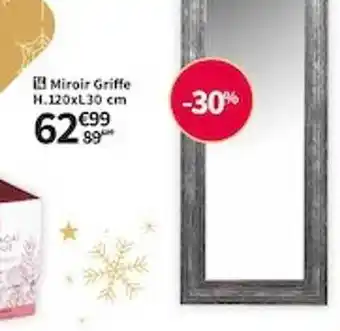 Conforama Miroir griffe h.120 x l.30 cm offre