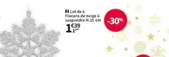 Conforama Lot de 6 flocons de neige à suspendre h.11 cm offre