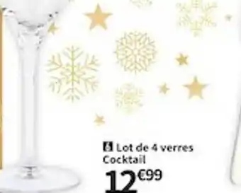 Conforama Lot de 4 verres cocktail offre