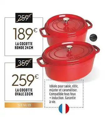 La cocotte ronde 24cm la cocotte ovale 33cm
