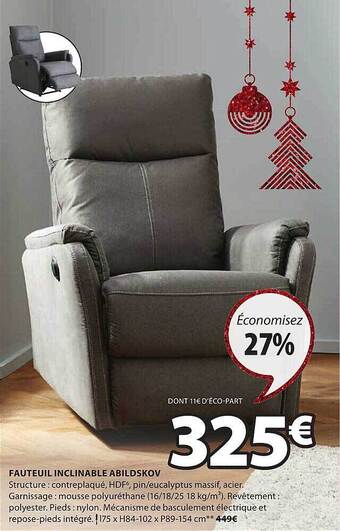 JYSK Fauteuil inclinable abildskov offre
