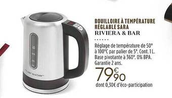 Culinarion Bouilloire à température réglable sara riviera & bar offre