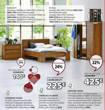 JYSK Commode vedde, cadre de lit vedde, armoire vedde offre