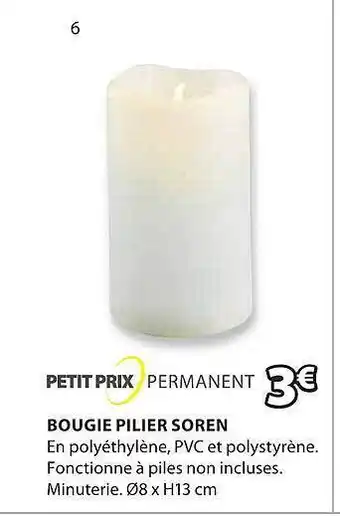 JYSK Bougie pilier soren offre