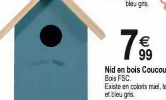 Tridôme Nid en bois coucou offre