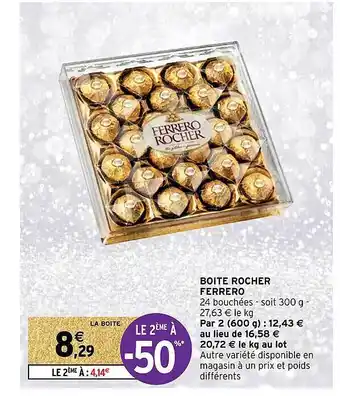 Intermarché Boîte rocher ferrero offre