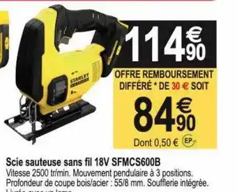 Scie sauteuse sans fil 18v stanley