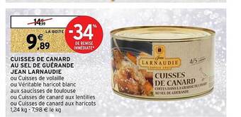 Intermarché Cuisses de canard au sel de guérande jean larnaudie offre