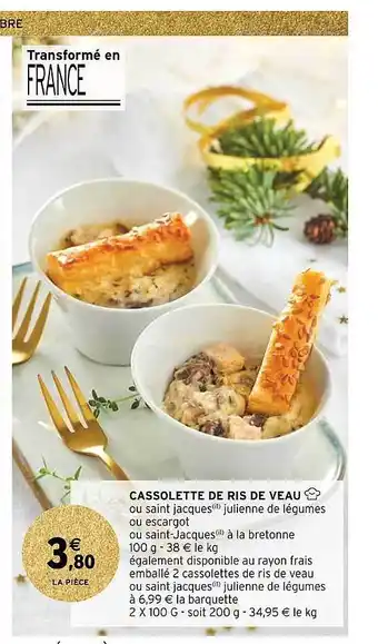Cassolette de ris de veau