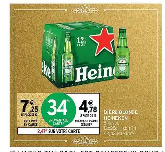 Intermarché Bière blonde heineken offre