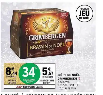 Intermarché Bière de noël grimbergen offre