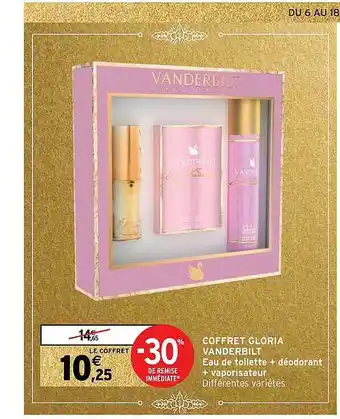 Intermarché Coffret gloria vanderbilt offre