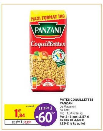 Intermarché Pâtes coquillettes panzani offre
