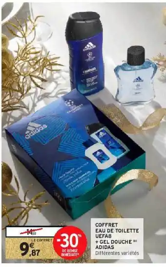 Intermarché Coffret eau de toilette uefa8 + gel douche adidas offre