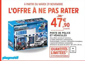 Intermarché Poste de police et véhicules playmobil offre