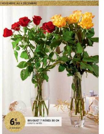 Intermarché Bouquet 7 roses 50 cm offre