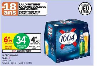 Intermarché Bière blonde 1664 offre
