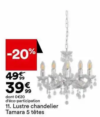BUT Lustre chandelier tamara 5 têtes offre