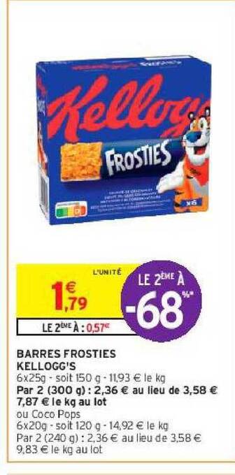 Intermarché Barres frosties kellogg's offre
