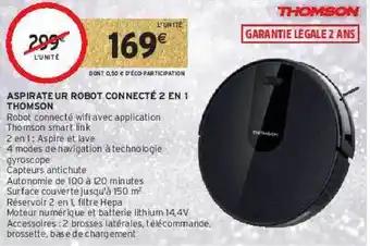 Intermarché Aspirateur robot connecté 2 en 1 thomson offre