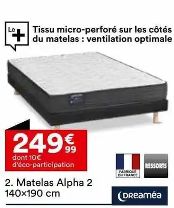 BUT Matelas alpha 2 140 x 190 cm dreaméa offre