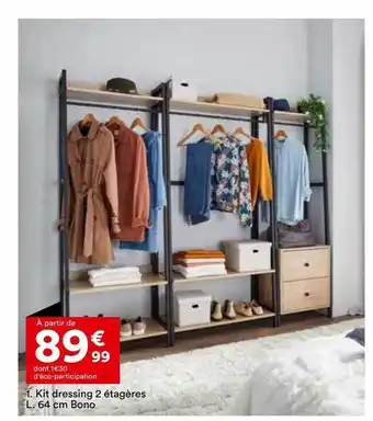 BUT Kit dressing 2 étagères l.64 cm bono offre