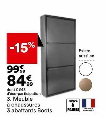 BUT Meuble à chaussures 3 abattants boots offre