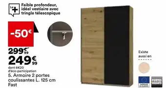 BUT Armoire 2 portes coulissantes l.125 cm fast offre