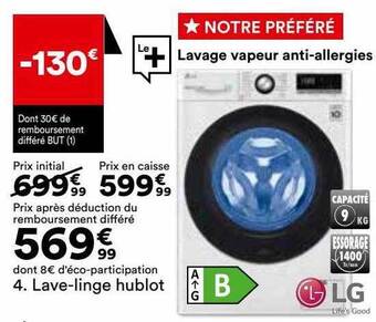 BUT Lave-linge hublot lg offre
