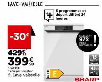 BUT Lave-vaisselle sharp offre