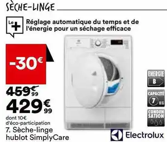 BUT Sèche-linge hublot simply care electrolux offre