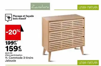 Commode 3 tiroirs jalousie