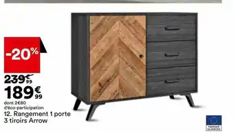 BUT Rangement 1 porte 3 tiroirs arrow offre