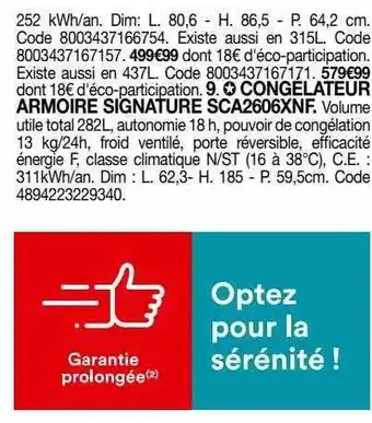 BUT Congélateur armoire signature sca2606xnf offre