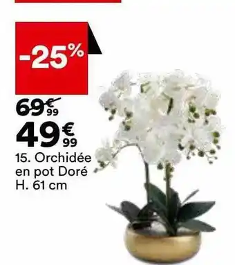 BUT Orchidée en pot doré h.61 cm offre