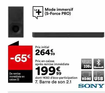 BUT Barre de son 2.1 sony offre