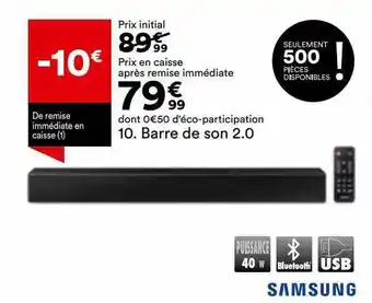 BUT Barre de son 2.0 samsung offre