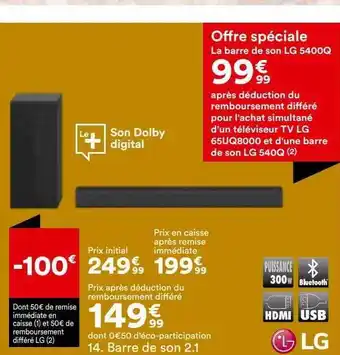 BUT Barre de son 2.1 lg offre
