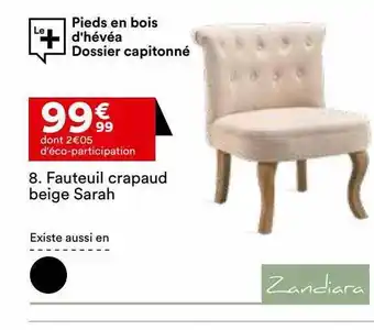 BUT Fauteuil crapaud beige sarah zandiara offre