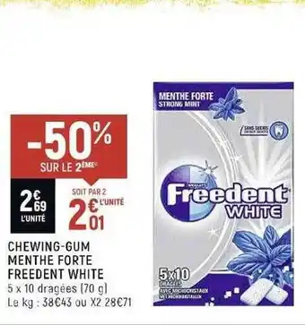 Casino Shop Chewing-gum menthe forte freedent white offre