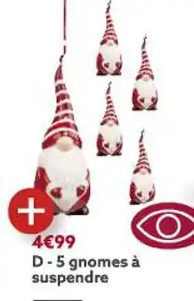 Gifi 5 gnomes à suspendre offre