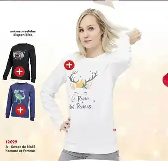 Gifi Sweat de noël homme et femme offre